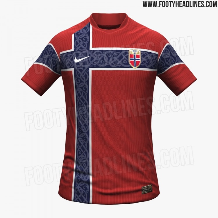 挪威主客场球衣谍照：主场经典红色搭配国旗元素 客场全黑