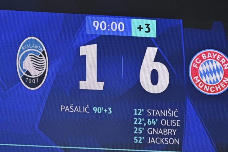 拜仁首回合6-1亚特兰大，欧战历史首回合净胜5球队伍皆晋级
