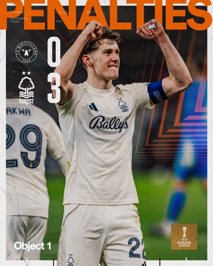 简直“速通”！点球大战对手三罚两中柱一踢飞，森林晋级欧联8强